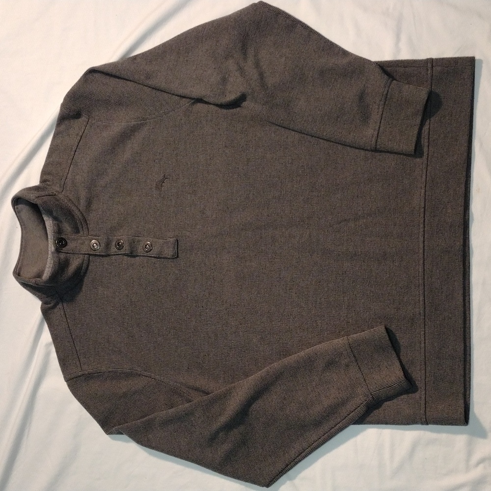 Tommy Bahama Men's XL 1/4 Button Pullover Gray